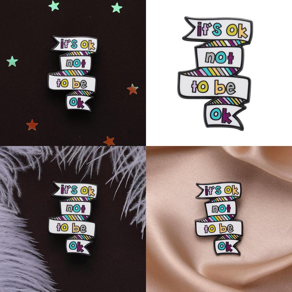 Creative Cartoon Letter Enamel Brooch Personalized Cute Simple English Design Metal Badge
