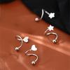 1Pc Screw Ball Star Heart Ear Bone Ear Buckle Rotating Wave Stud Earrings for Women Party Punk Jewelrry
