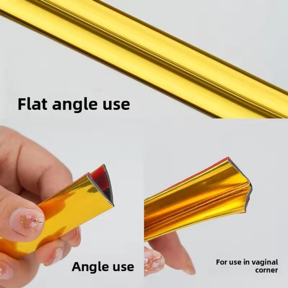 1pc 118.11inX1.18in Self-Adhesive Wall Corner Decor Strip Anti-collision Mirror Wall Sticker Internal External Corner Decor