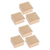6Pcs Blank Beech Wood Stamps for DIY Engraving Carving Craft Smooth Grip Wooden Seal Blank Stamper Scrapbook Handbook