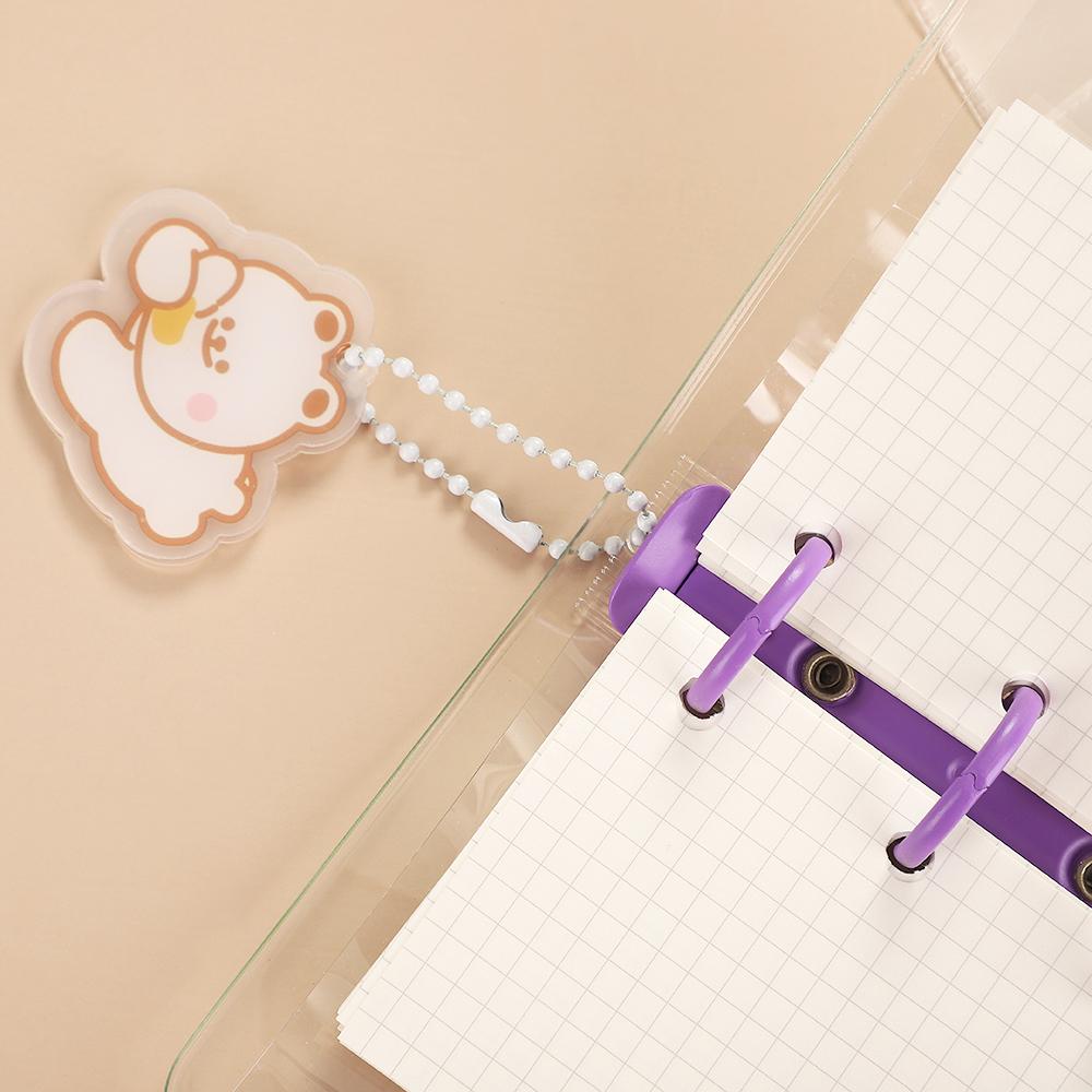 JIANWU Creative Cute Transparent 3 Ring Mini Loose-leaf Hand Book Student Portable Notebook Ring Binder Kawaii School Supplies