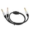 6.35mm to Dual 6.35mm Y Splitter Cable Professional Male to Male 1 4 Inch Stereo Cable for Amplifier Microphone Speaker