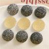 Lux Black Silver Rhinestone Resin Accessories: Half-Round DIY Earring, Hair Clip, Phone Case Material.