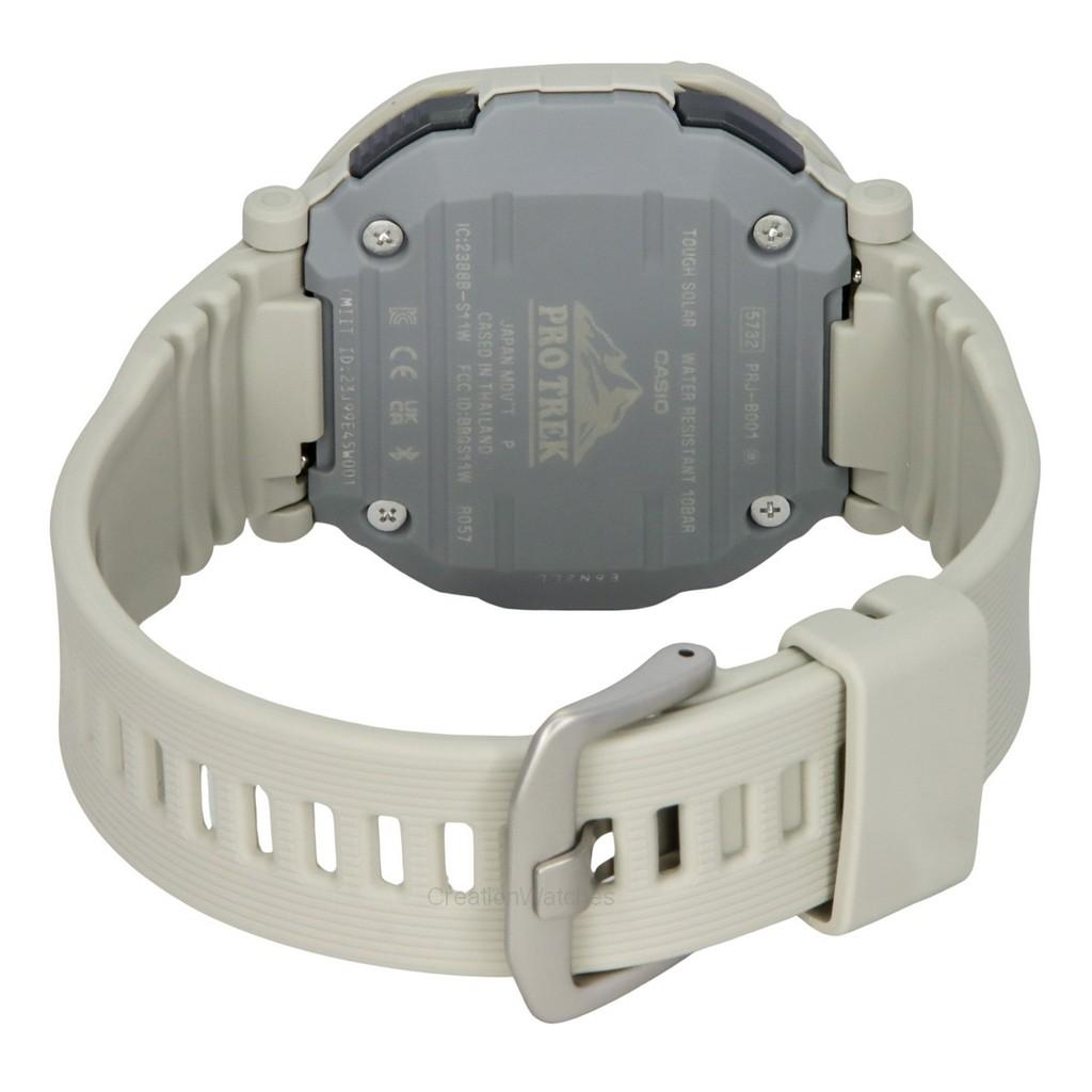 Casio Pro Trek Analog Digital Smartphone Link Curea Rășină Cadran Gri Tough Solar PRJ-B001-7 100M Ceas pentru Bărbați