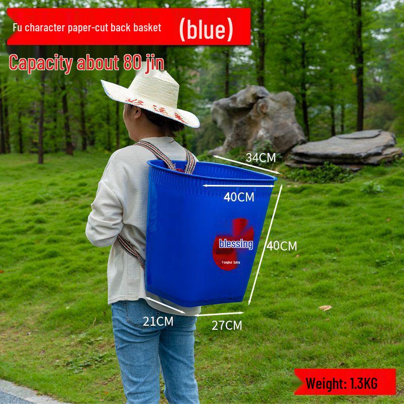 Extra velký dvojitý ramenní košík s víkem v imitaci bambusové vazby pro nákupy a zemědělství