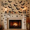 Halloween Gift for Friends 3D Bats Wall Decor Black Bat Stickers Waterproof Plastic Decals Scary DIY Room Decal Indoor Party Supplies Decorative