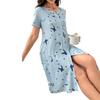2026 Spring/Summer Women's Short-Sleeved Cartoon Nightgown - Casual Home Wear Dress