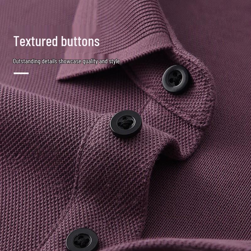 FIRS Men's Silk-Blend Long Sleeve Polo Shirt