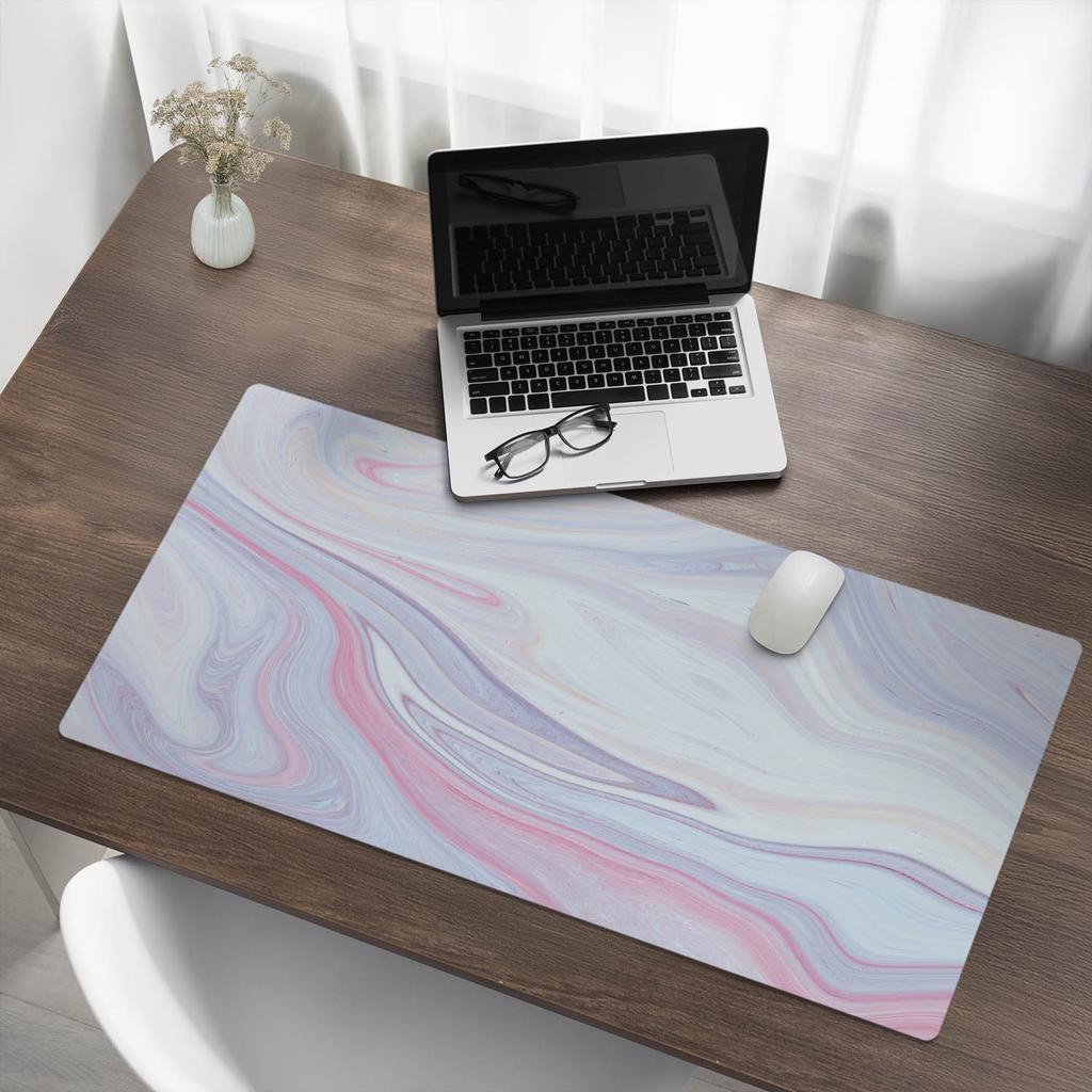 Anti-slip Protective Desk Mat with Pastel Waves Graphic 100x50 cm