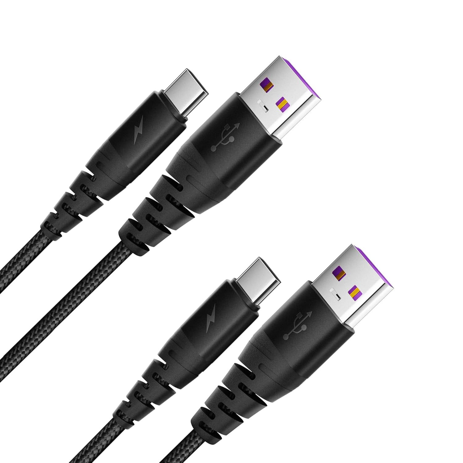 2-Pack 6ft USB C to USB A Cable, Fast Charging Type C Cord Compatible with Samsung Galaxy/iPhone 15/iPad