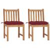 VidaXL Set of 2 Garden Chairs with Cushions, Patio Seats, Dining Chairs, Outdoor Patio Furniture, 3062940