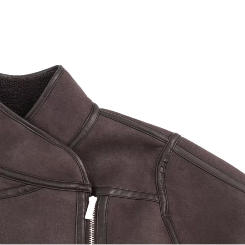 Womens Double-sided Jacket Fashionable All-match Zip Coat Windproof Loose Fit XS S M L