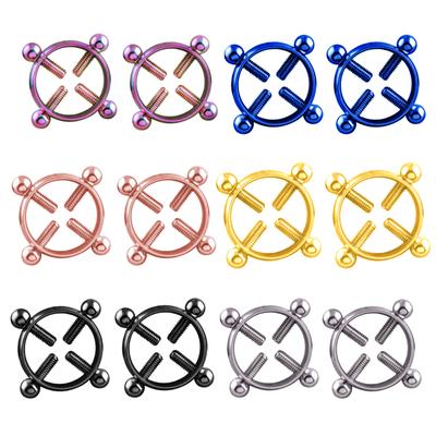 RUI RUI YU 1 Pair Fashion Round Non-Piercing Nipple Ring Shield Body Piercing Jewelry