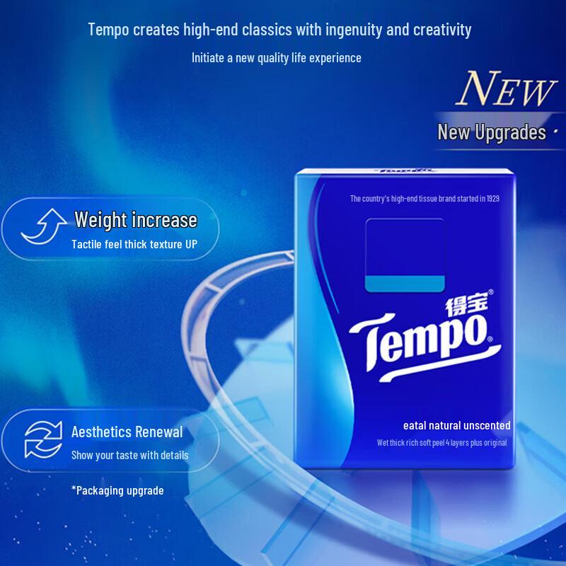 Tempo Classic Unscented 4-Ply Pocket Tissues