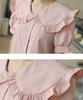 Ppaeppae Big Frill Collar Neck Puff Short Sleeve Blouse