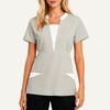Women's Loose And Comfort V-Neck Casual  Work Clothes Top Short Sleeve Shirt