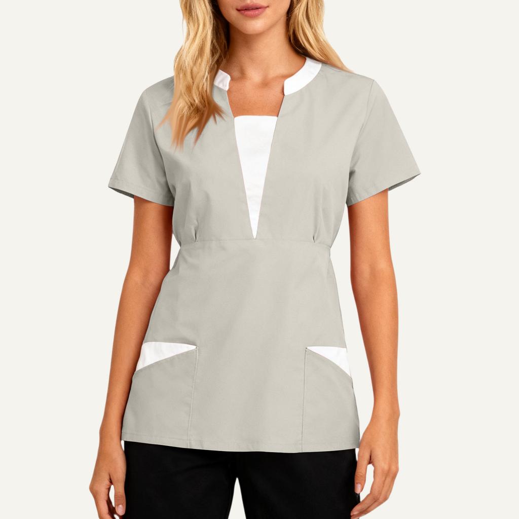 Women's Loose And Comfort V-Neck Casual  Work Clothes Top Short Sleeve Shirt