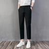 Men's Slim-Fit Tapered Trousers – Solid Color, Casual & Business-Ready