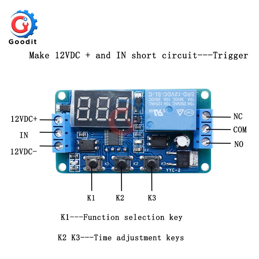 DC 12V Time Relay LED Display Automation Cycle Delay Timer Control Off Switch Delay Voltage Protection Relay module Relays 5