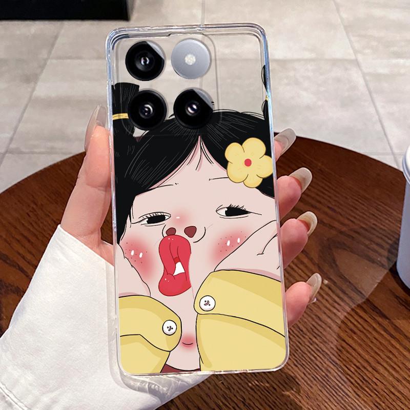 Jelly Casing For Xiaomi 14T 14TPro Clear Silicone Soft TPU Back Cover For Xiaomi 14T Pro Cute Cat Rabbit Heart Protective Case