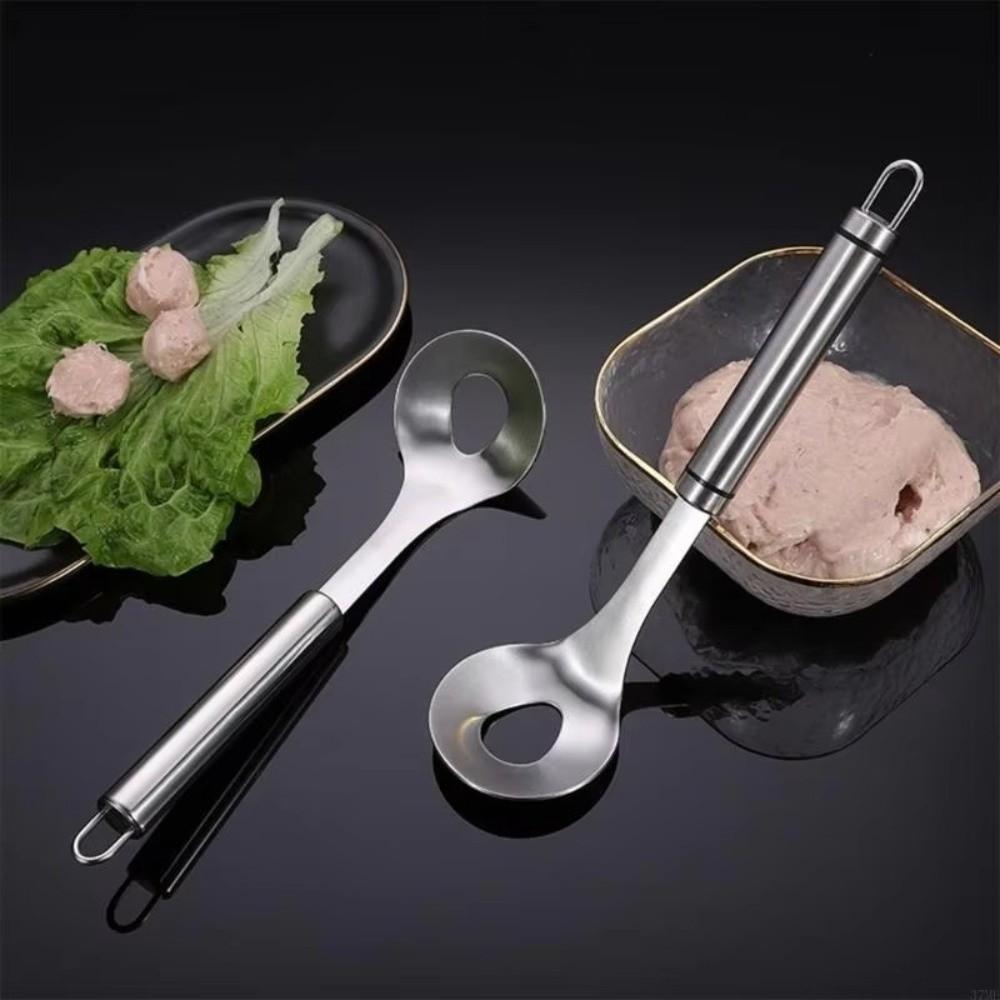 Non-Stick Meatball Maker Spoon Stainless Steel Meatball Scoop Fish Ball Squeeze Spoon  Restaurant