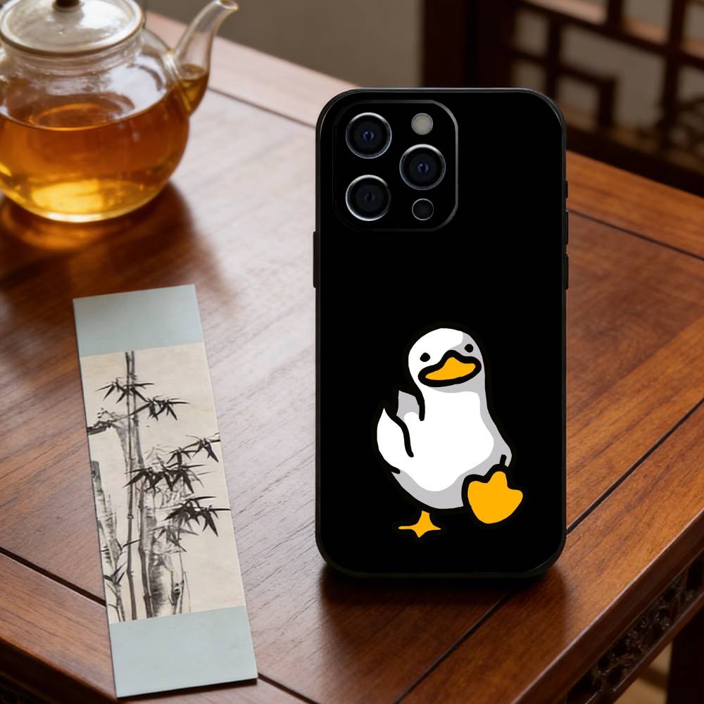 Funny D-DucK Goose memes Phone Case For iPhone 17,16,15,14,13,12,11 Plus,Pro Max,XS,Soft Silicone Black Cover
