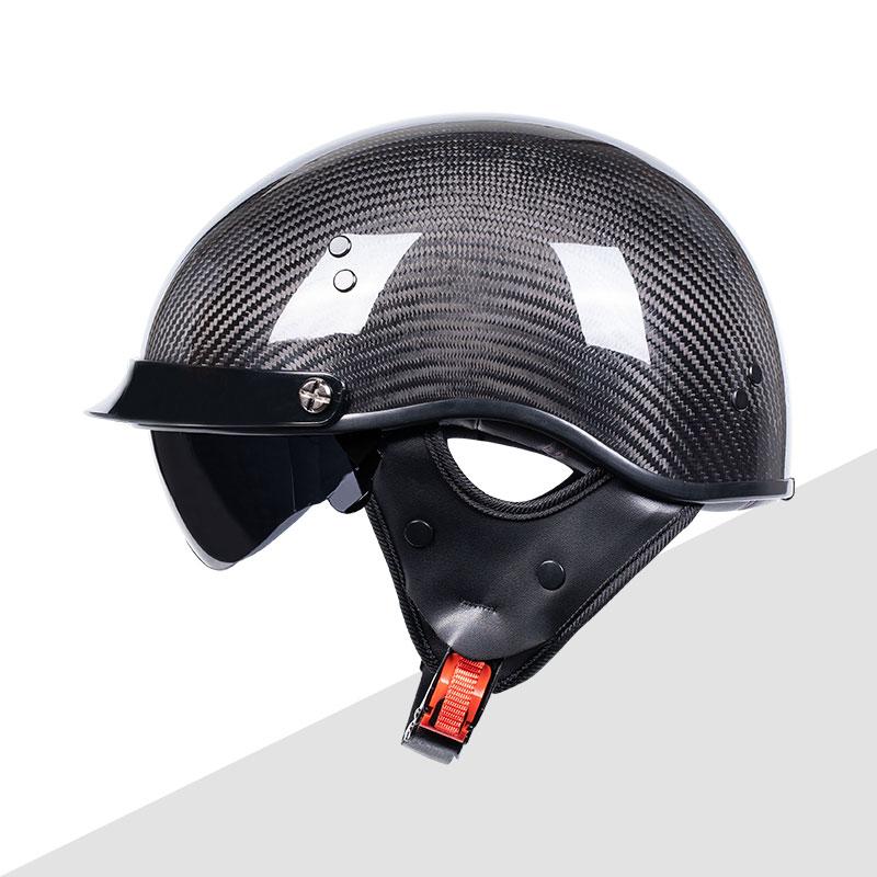 3k DOT Approved Bright Black Classic Half Face Racing High Quality Carbon Fiber Helmet Casque Casco Para Motocicleta Certificado