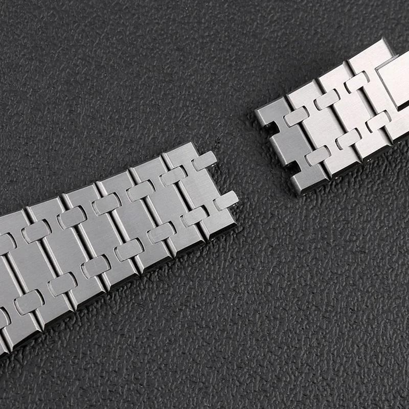 21mm 26mm 904 Solid Stainless Steel Watchband For AP 15400 15703 AP ROYAL OAK Audemars Piguet Royal Oak Watch Strap Men Bracelet