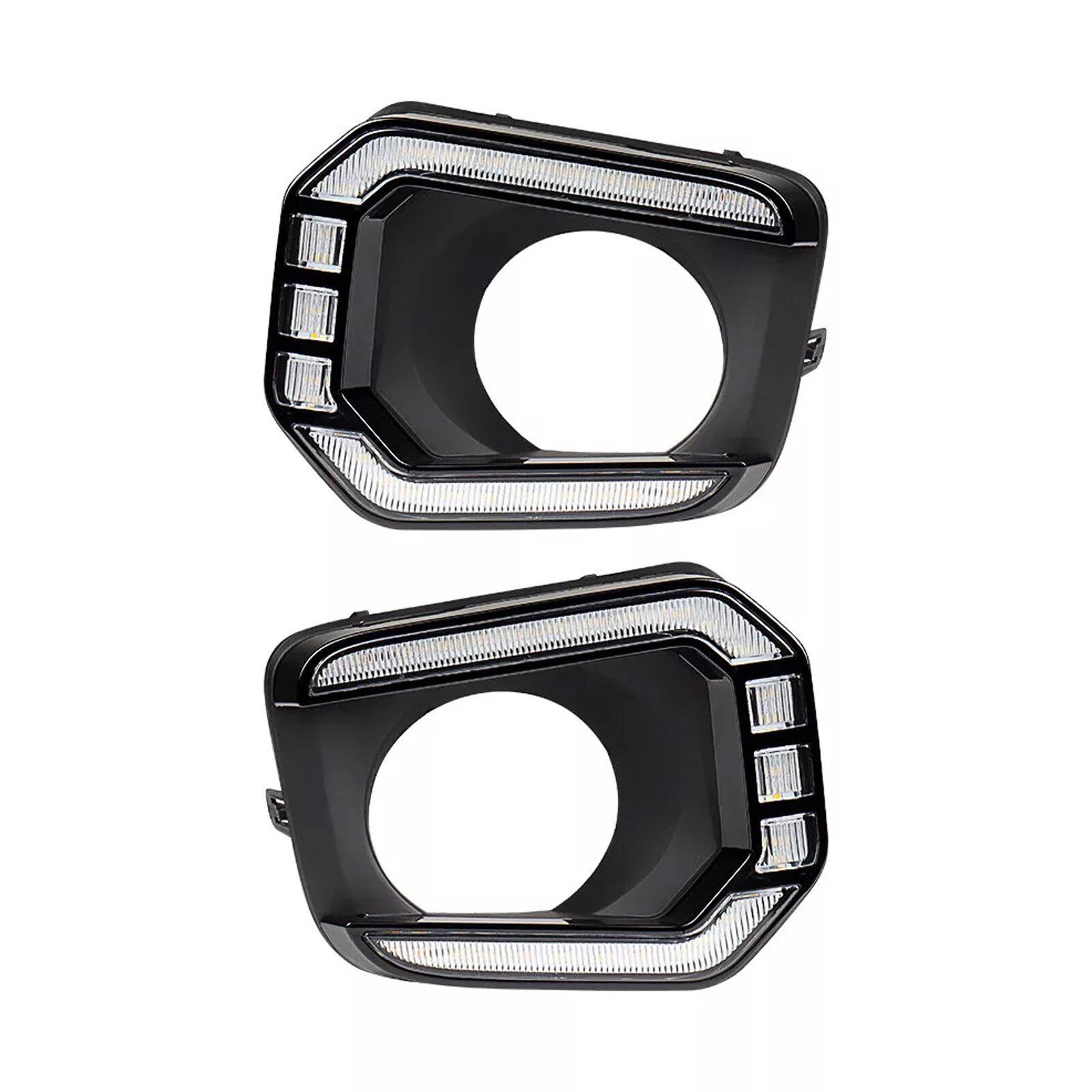 LED DRL & Turn Signal Fog Light Bezels for Toyota Tacoma TRD 2016-2023 With Indicators