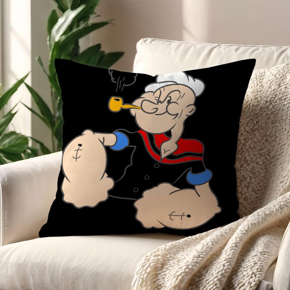 

Cartoon P-PopeyeES Cute cushion cover Pillow Case Pillowcase Soft Skin Friendly & Comfortable with a Hidden Zipper 12x12Inch