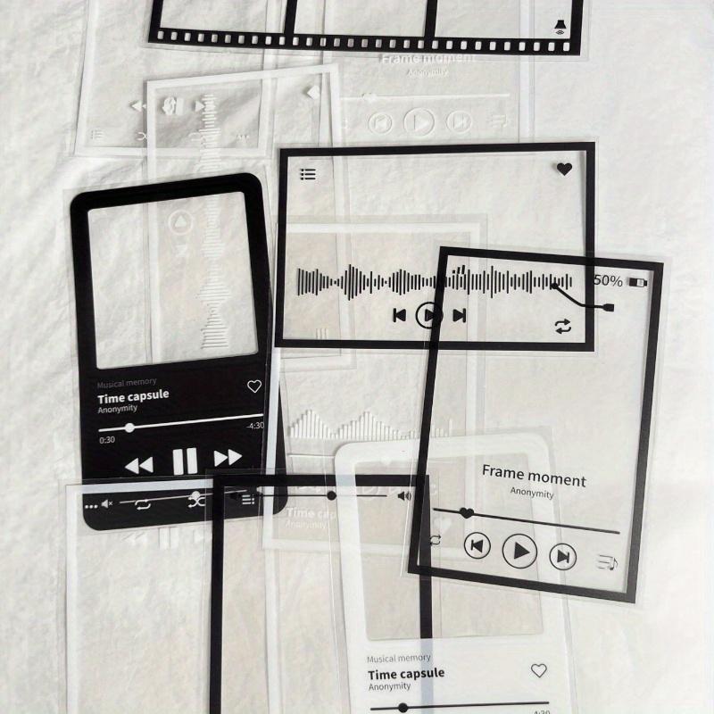Time Film Series]1pack Retro Black & White Film Decorative Sticker Set Scrapbook Supplies School Supplies for Diy Scrapbooking Frames, 20pieces/Pack