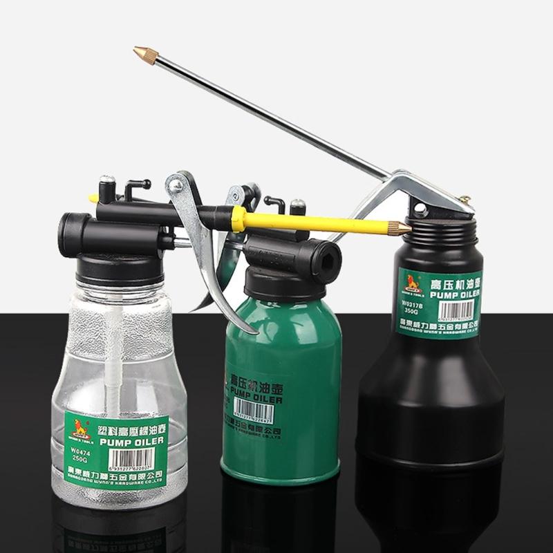 High Pressure Thumb Pump Oiler with Long Nozzle Oil Pot Spray Can Lubrication Oil Can Bottle for Lubricating Airbrush