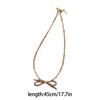 Delicate Beaded Choker Necklace with Bowknot Pendant Stylish Collar Necklaces Adjustable Chain  for Women and Girls