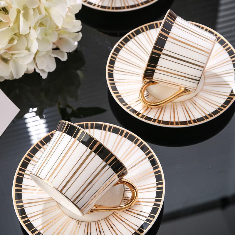 

New Fashion Light Luxury European Bone Porcelain Coffee Cup Ceramic Cup Tea Cup Afternoon Tea Set