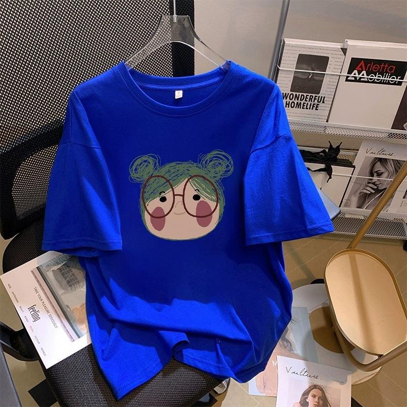 Tricou cu mânecă scurtă din bumbac pur, alb, pentru femei, de vară, nou, de dimensiuni mari, design lejer, imprimat, subțire, cu mânecă jumătate