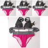 Chic And Sexy Women Swimwear Bathing Suit With Dotted Fringe And Stripe Design