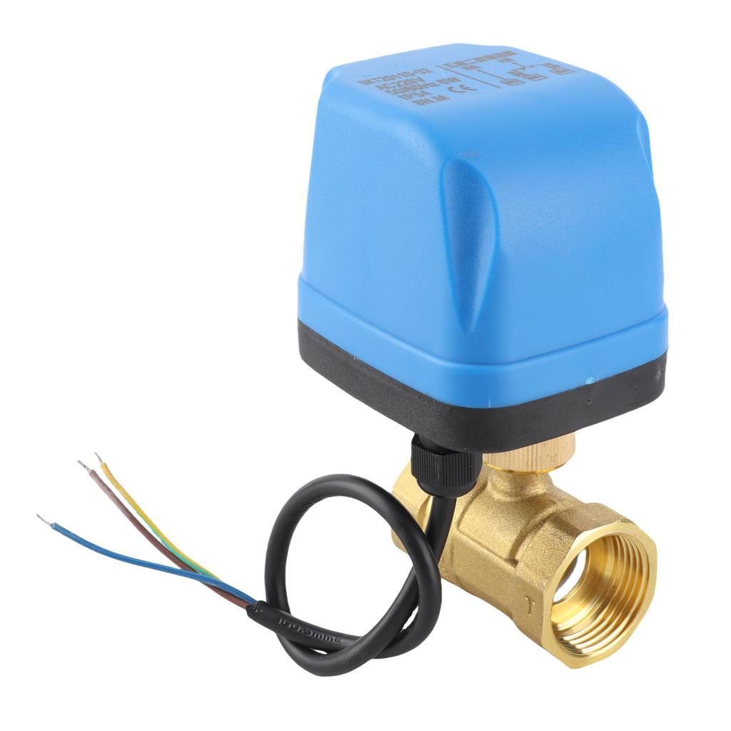 Electric Ball Valve 2‑Way 3‑Wire 2‑Control IP54 Protection Synchronous Motor Blue AC220V