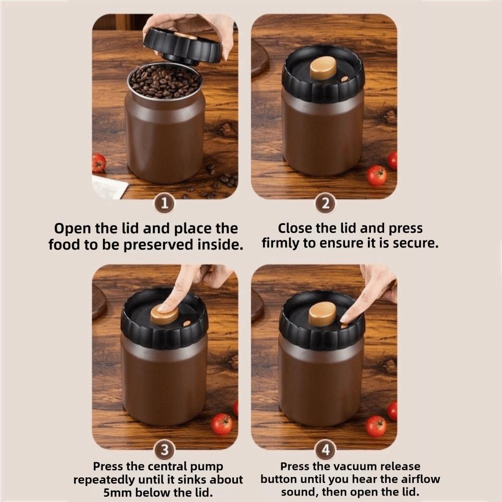 Moisture-Proof Vacuum Sealed Jar Large Capacity Coffee Bean Sealed Jar  Household Use