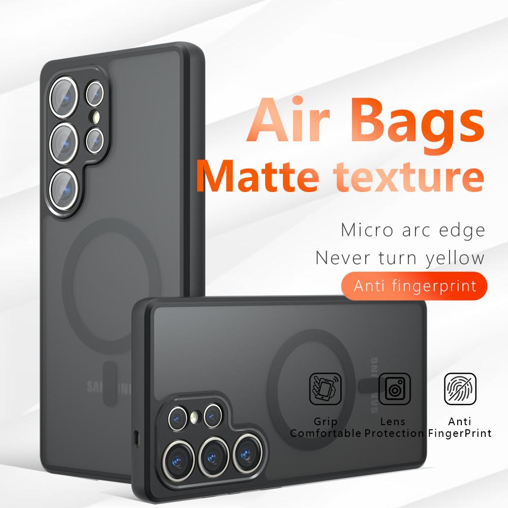 For Samsung Galaxy S25 Ultra Case Compatible with MagSafe TPU+PC Matte Phone Cover