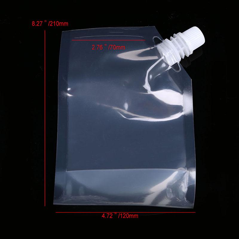 410ml Transparent Slanted Mouth Beverage Bag Stand-up Juice Bag Water Bag Drink Packaging Bag Spout Pouch for Beverage Milk Coffee Storage
