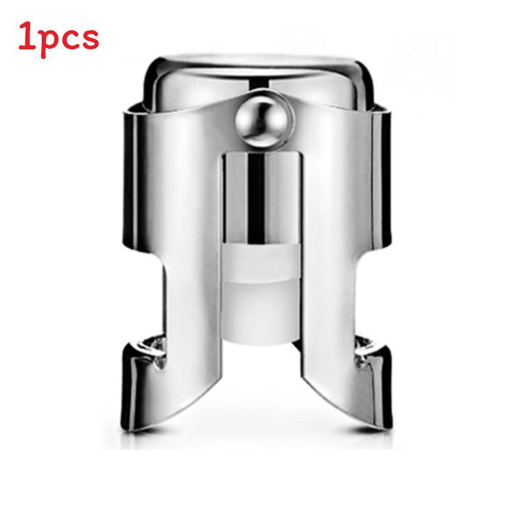 

Stainless Steel Champagne Bottle Stopper With Dual Ear Sealing For Fresh Preservation And Gift Giving Silver