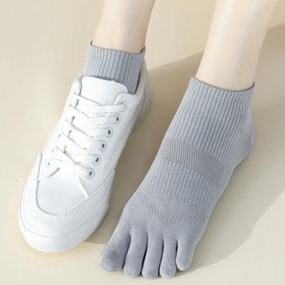 5 Pairs Five Fingers Socks Women Cotton Mesh Summer Toe Socks Sports Anti-slip Low Cut Ankle Socks with With Separate Fingers