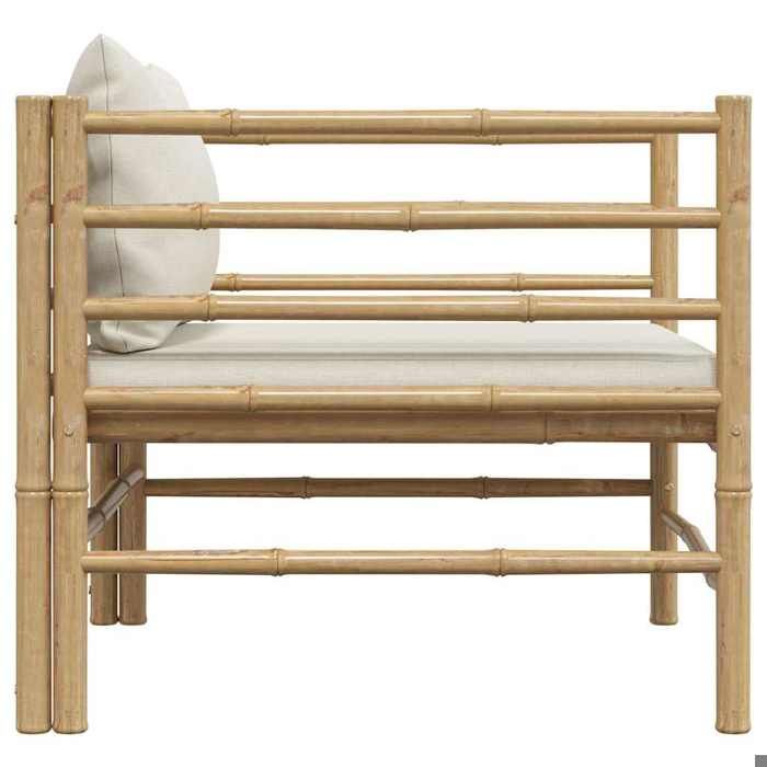 Maison Exclusive - Canapé de jardin avec coussins blanc crème Bambou