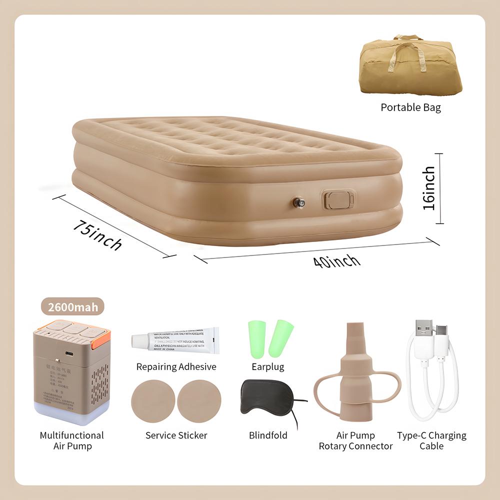 New Air Mattress Built-in Pump Self-inflating Mat Cushion Outdoor Tent Inflatable Bed Double sleeping Pad For Camping or Indoor