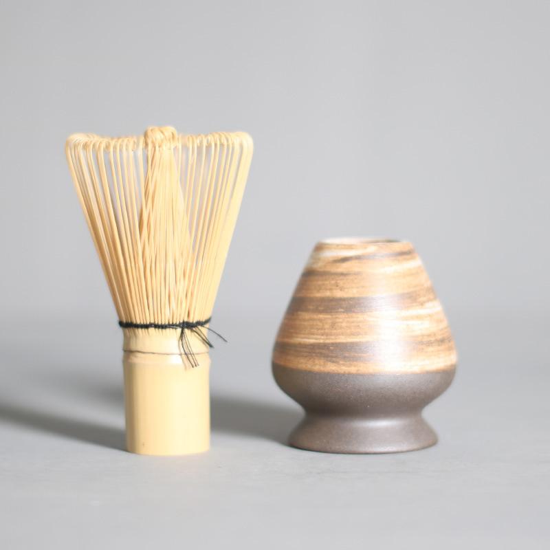 Japanese Coarse Pottery Matcha Tea Chasen Holder Stand Bowl Bamboo Whisk Grinder Teaware Tools Holder Tea Accessories Teaware