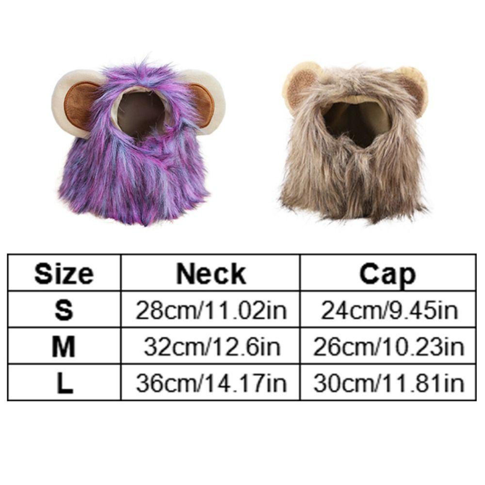 Soft Pet Lion Hat Breathable Cat Wig Hat Lion Mane Wig Cap Hat Cosplay Party