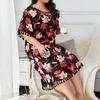 European and American large-size pajamas for women's summer enlarged and loose 50kg fat mm short-sleeved pajamas.