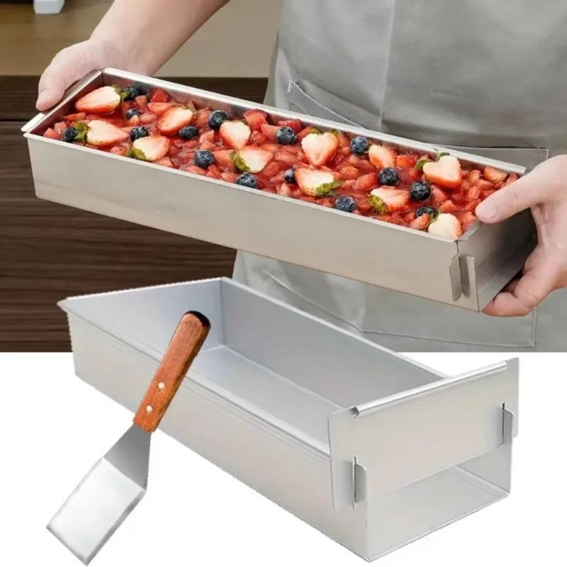 Tiramisu Cake Mold and Cake Shovel Aluminum Alloy Removable Non-Stick DIY Cake Mousse Muffin Pan for Home Baking Enthusiasts