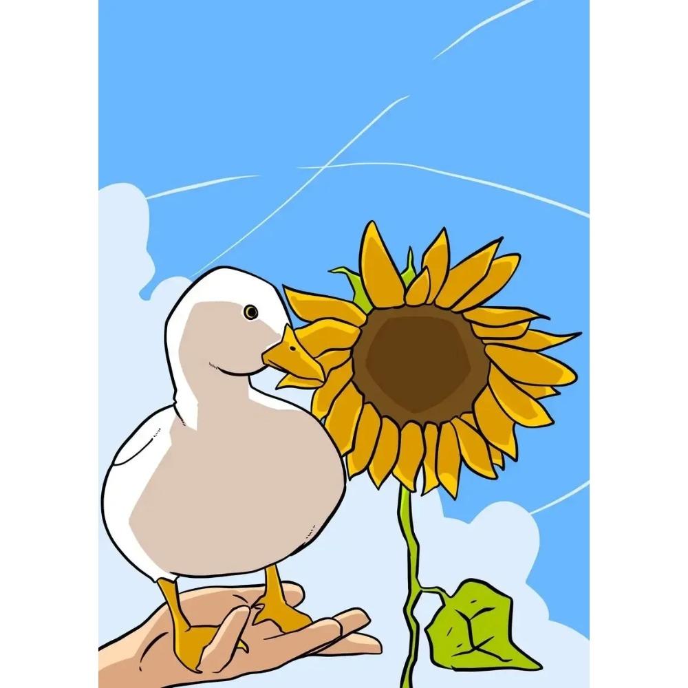 Canvas Painting Funny Memes Duck Posters and Prints Modern Lovely Duck Wall Art Picture for Living Room Home Bedroom Cafe Decor