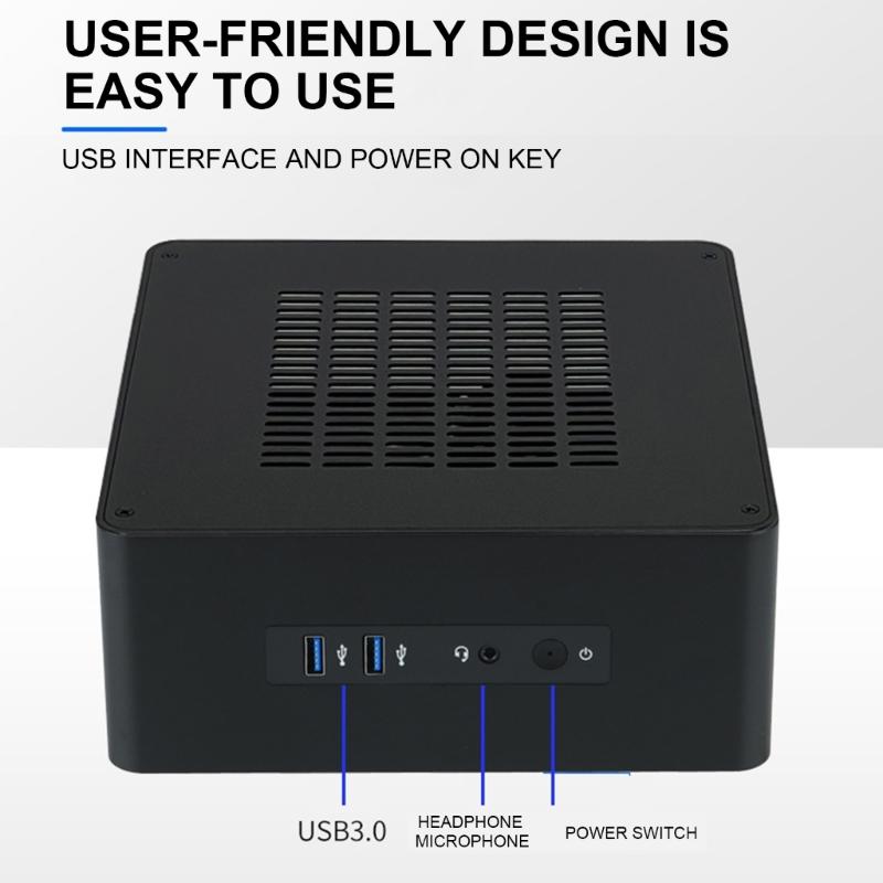 TA80 Caja Mini PC Soporta Placa Base Mini ITX Chasis HTPC con Refrigeración Avanzada Para Ordenador de Oficina en Casa